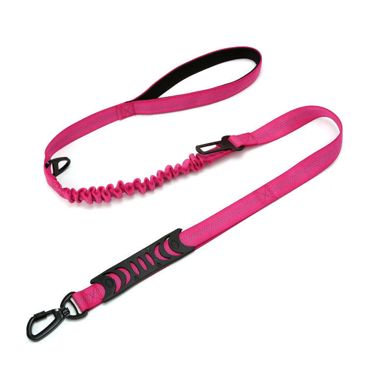 pink dog leash and safety belt