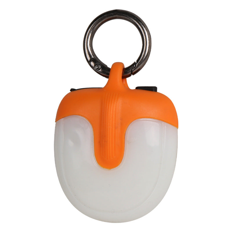 Orange and white keychain light on a white background