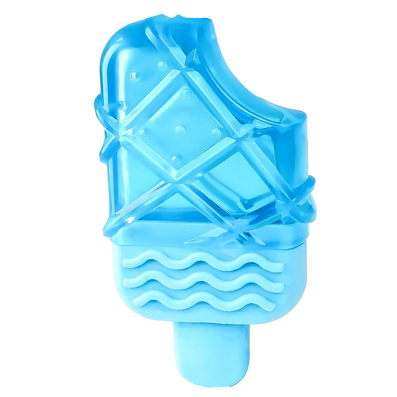 Blue ice pop mold for dogs 
on a white background