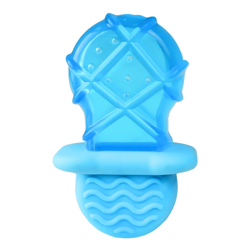Blue ice cream-shaped pacifier for ,dog on a white background