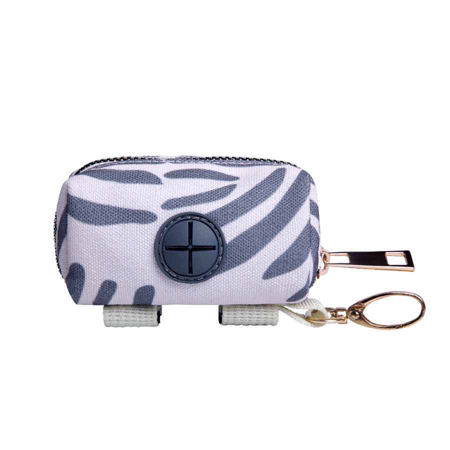 zebra poop bag dispenser on a white background